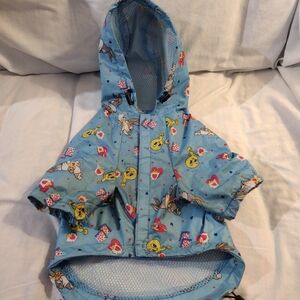 Blue Cartoon Print Dog Jacket